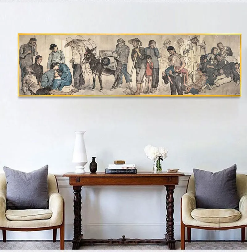 

Vintage Chinese Portrait Canvas Print Poster Classic Beauty Wall Picture Art For Living Room Hallway Decor Scroll Painting