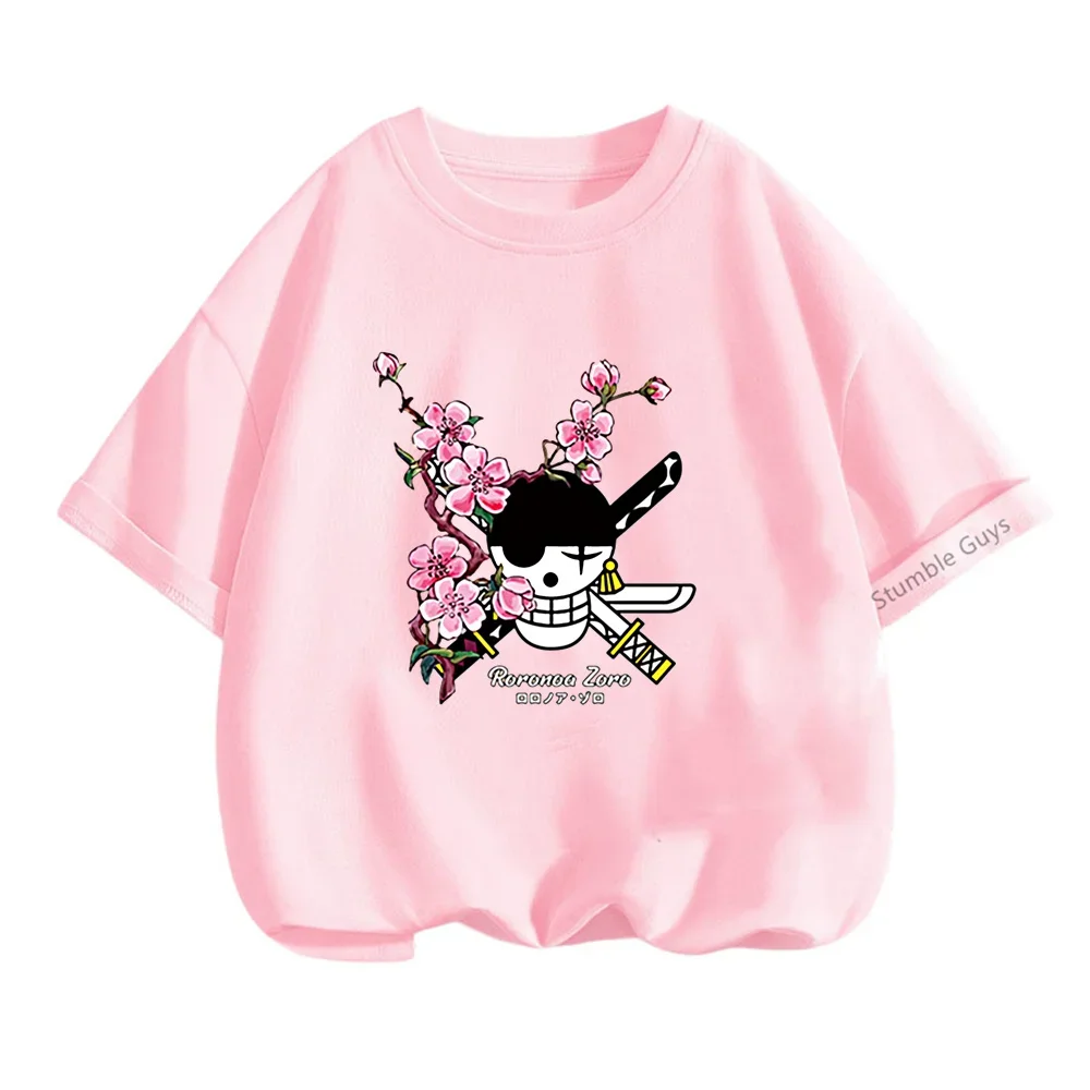 thumbnail image 1 of Camiseta de una pieza de Anime para adolescentes, camisetas de manga corta de verano, ropa para niños, camisetas de Luffy para niñas, camisetas de Sonic, 1 of 5