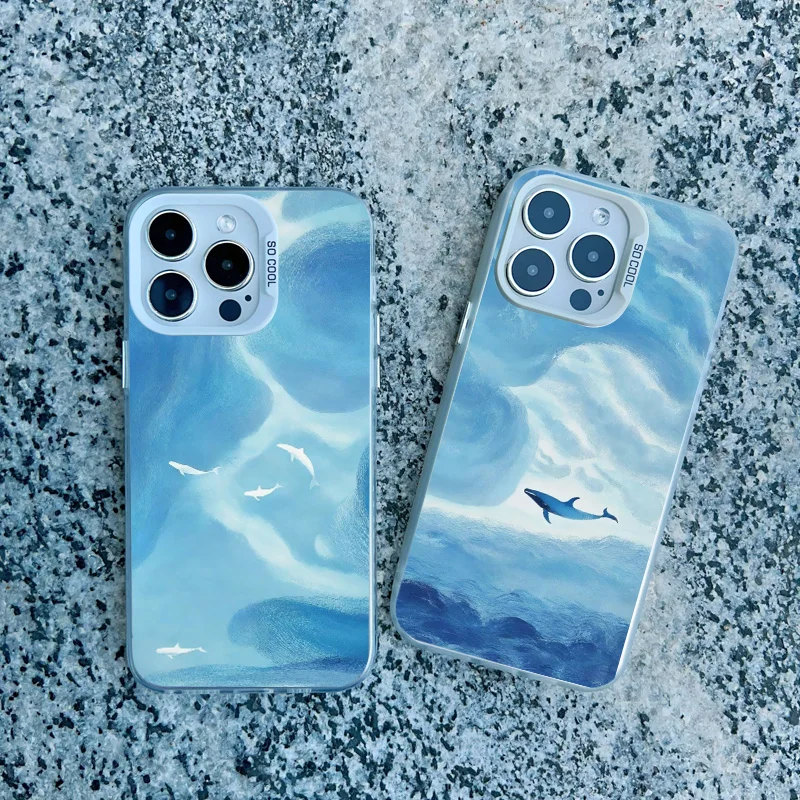 Ocean Dolphin Handyhülle für iPhone 17 16 15 11 14 Pro Max 13 12 Mini Pro Max 16 15 14 Plus Stoßfeste Laser-Handyrückseite – Detail 12