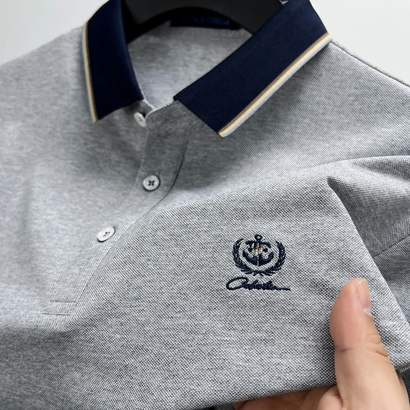 

High End Brand Summer 2024 New Men's Exquisite Trend Embroidered Cotton Polo Shirt Casual Breathable Paul T-Shirt Top Men's Wear