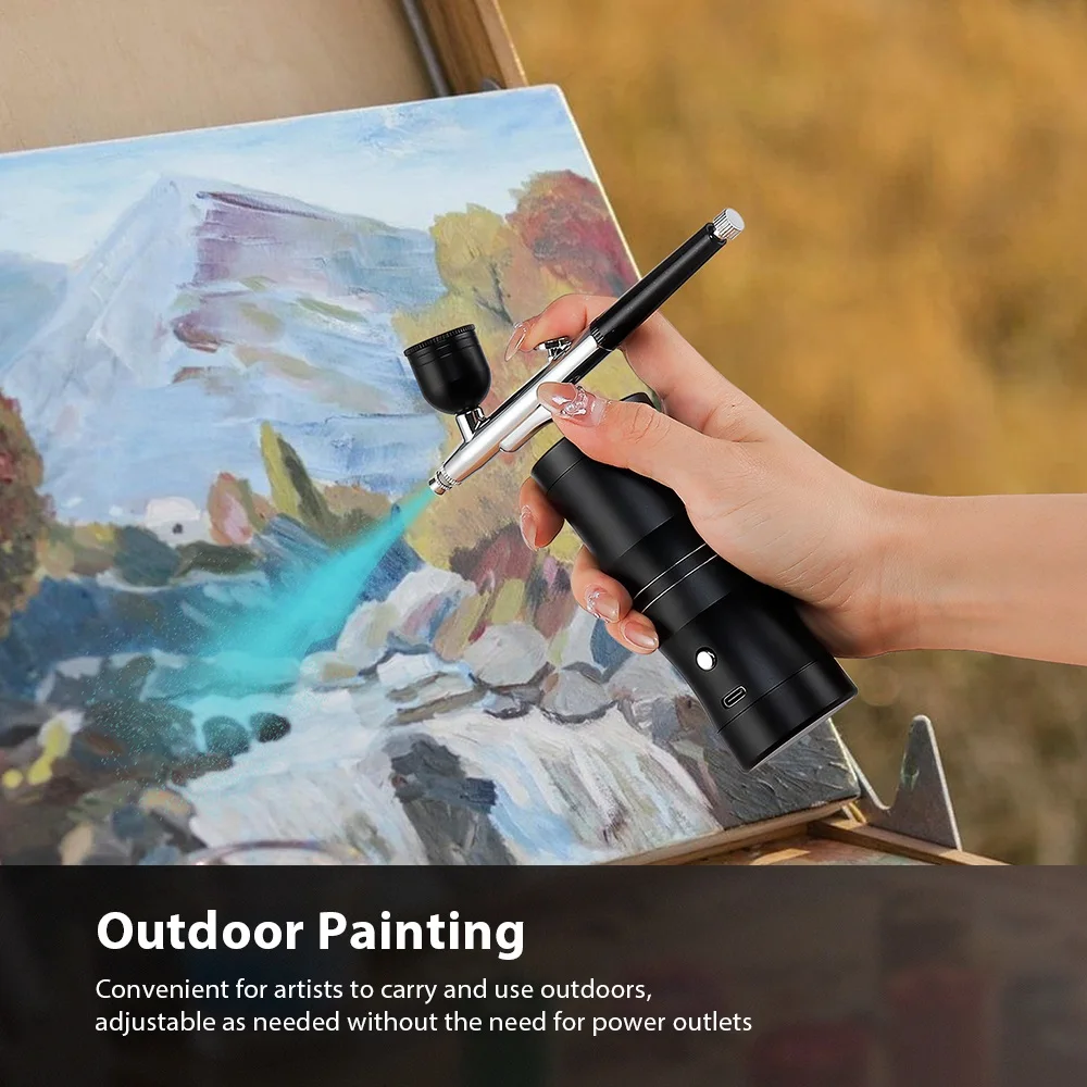 3 Gear Portable Airbrush Nail Art Paint Spray with Compressor Nails T-shirt Shoe Car Cake Painting Coloring Wireless Airbrush