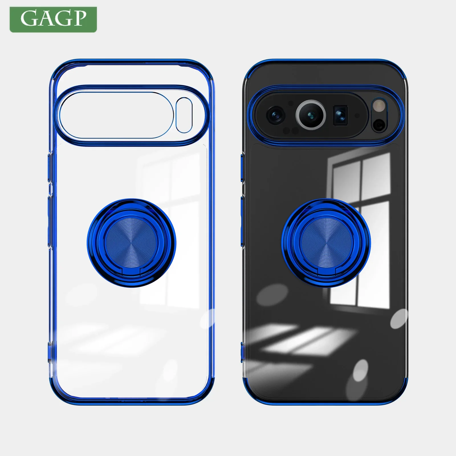 Transparent Luxury Ring Stand Holder with Plating Magnetic Bracket Cover