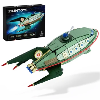 Anzeige: Affiliate Link: Planet Express Raumschiff aus der Serie "Futurama" als Klemmbausteine von Zilintoys.