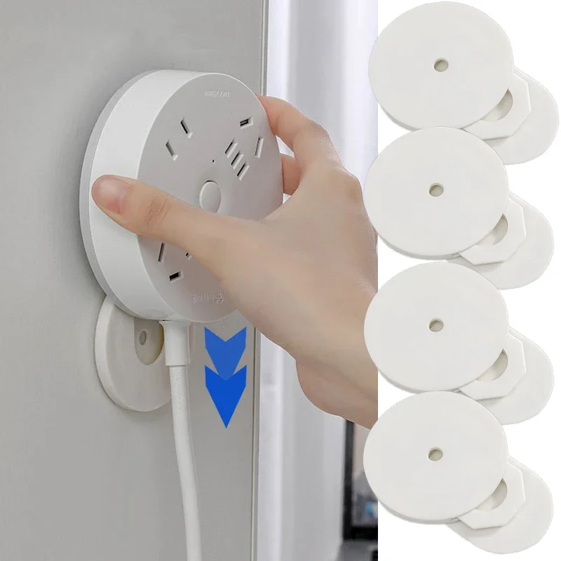 

4/2/1 Pairs Wall-Mounted Holder Storage Hook Punch-free Plug Rack Sockets Fixer Cable Wire Organizer Seamless Power Strip Holder