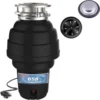 Maid 10-US-WM-658-3B Garbage Disposal Anti-Jam Stainless Steel Food Waste Grinding System, 1-1/4 HP Premium, Black 1