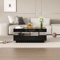 Table basse Table basse rectangulaire Table de salon Table basse rectangulaire moderne haute brillance Table à thé rangement salon 5