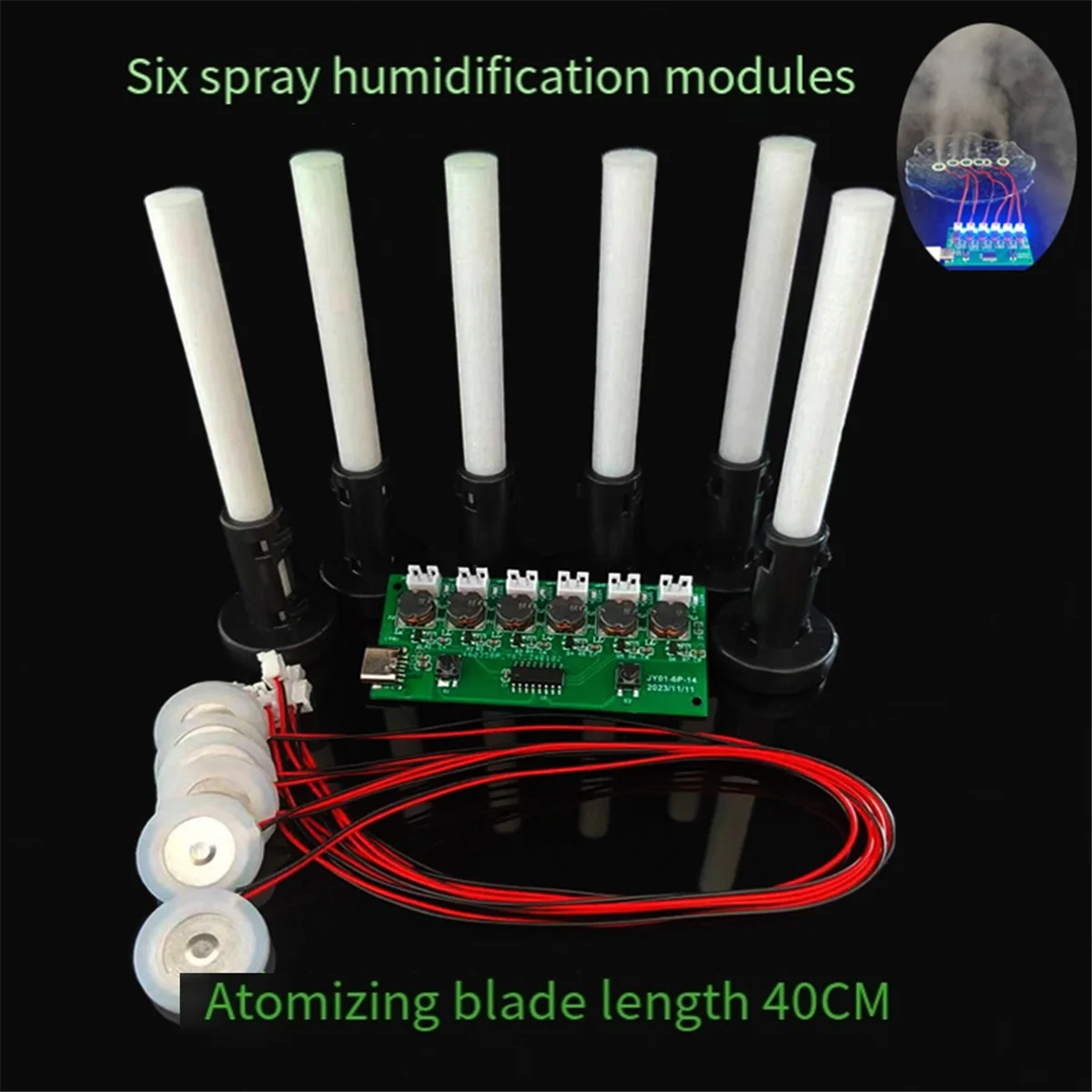 Humidifier Module DIY Kit Nebulizing Control Board Ultrasonic Nebulizer Mist Driver Circuit Board 6 Nozzle 4