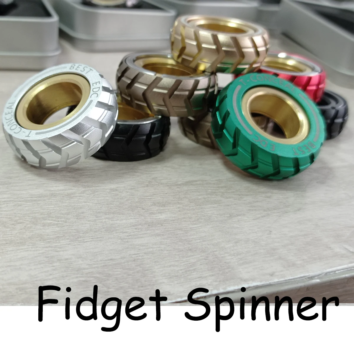 Fidget Toys Anti Stress Ring Slider Magnetic Metal Stainless Steel ADHD