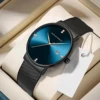 Japanese Original Quartz Movement Watch Luxury Rhinestone 40mm Blue Black Business Style Casual Fashion Stainless Steel Watches 1