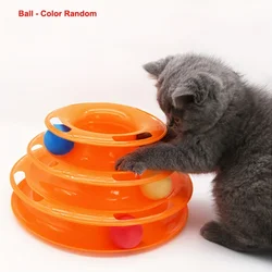 Interactive 3-Layer Cat Toy Tower with Colorful Balls - Engaging Puzzle Game - XXXL (Orange)