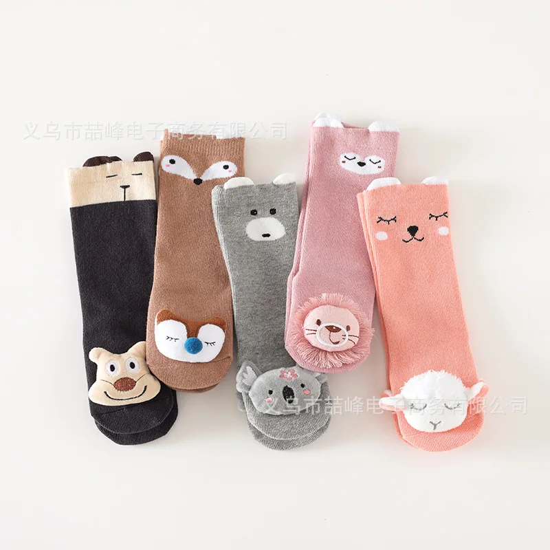 Baby Socks Simple Cartoon Cute Three-dimensional Figure Non-slip Protective Knee Socks for Boys and Girls 1