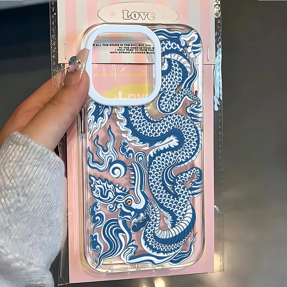 Elegant Chinese Dragon Clear TPU Phone Case - Trendy Fashion Design