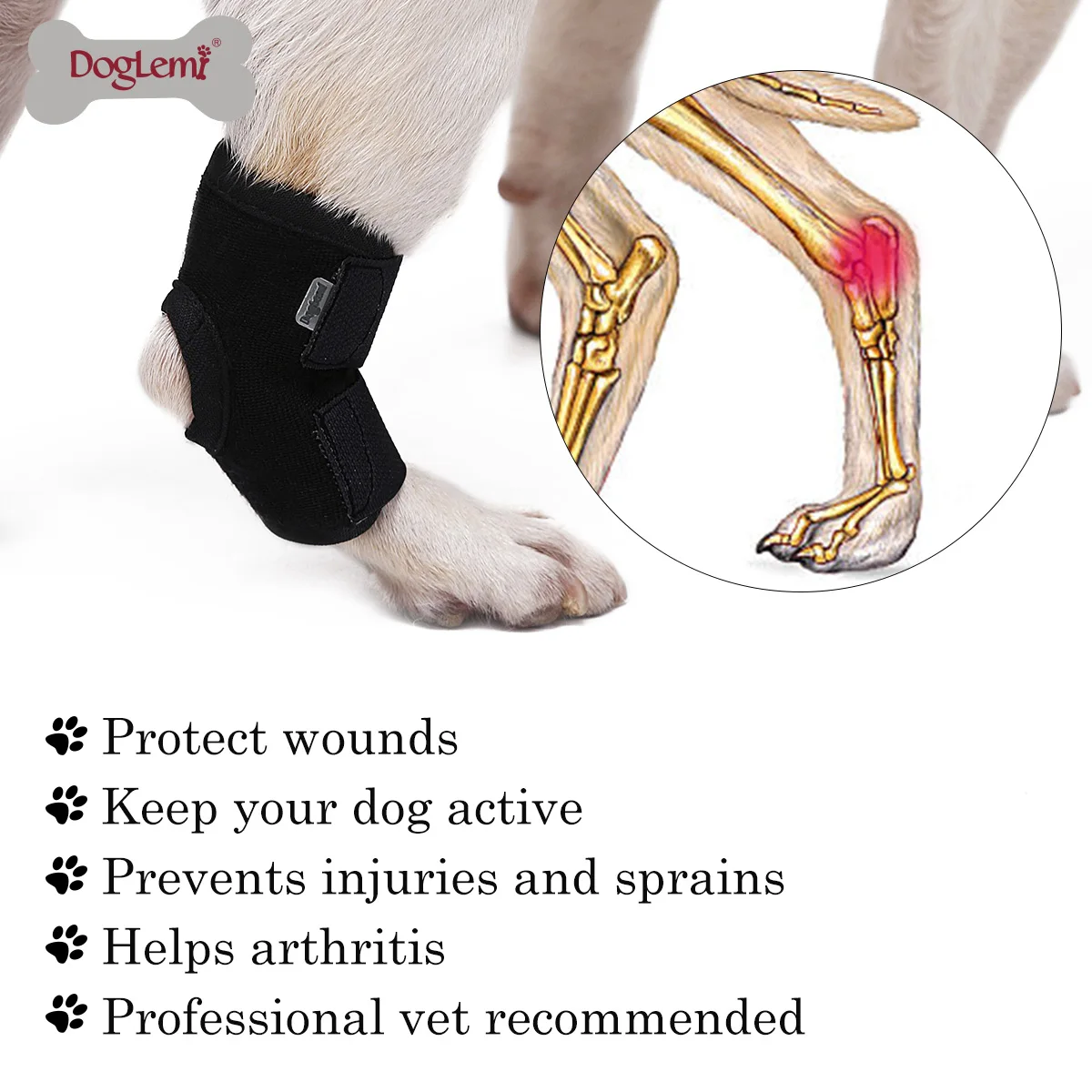 Pet Dog Leg Brace Pet Bandages Knee Hock Straps Protection for Puppy Joint 1pcs of Wrap Dog Medical Supplies