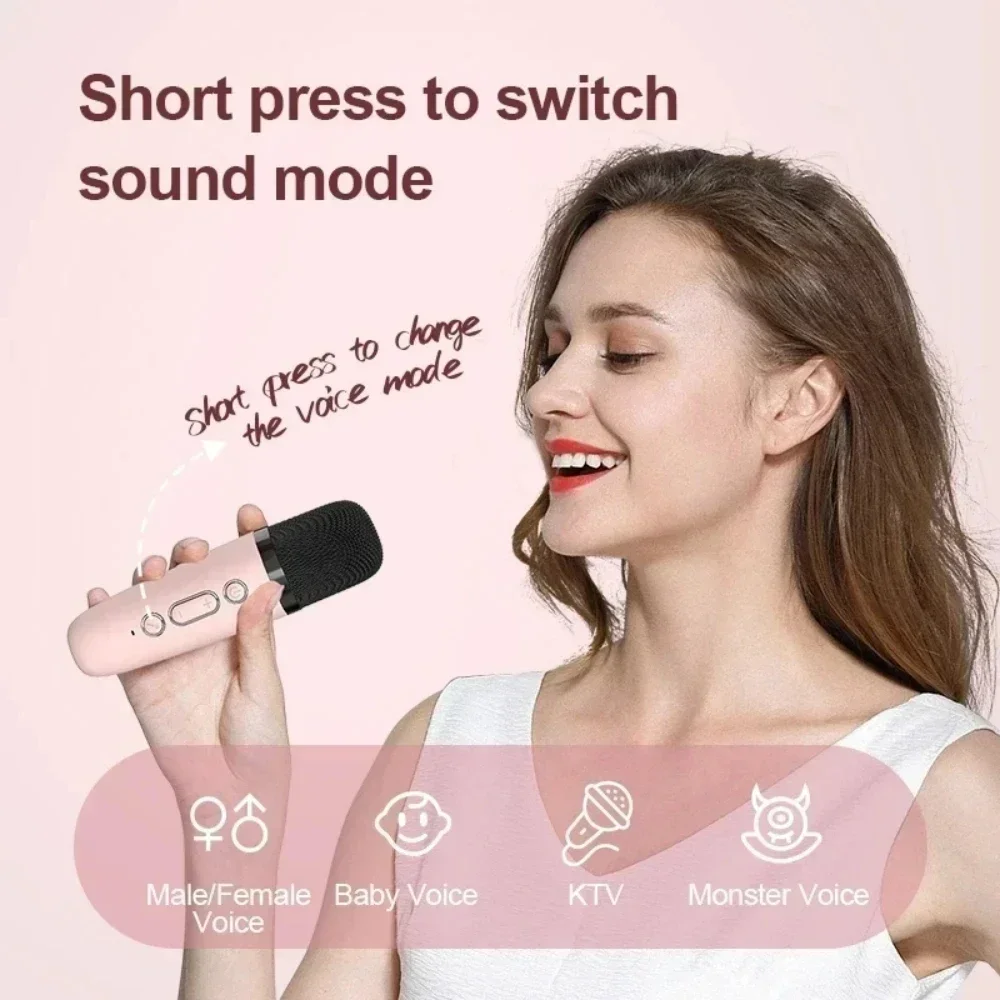 Wireless Dual Microphones Karaoke Machine KTV DSP System Bluetooth Speaker HIFI Stereo Surround For Kids And Adults Party Gift