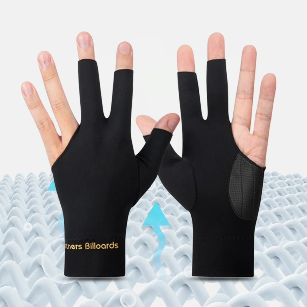 Billiard Gloves Open 3 Finger Gloves Anti-Slip Snooker Pool Breathable Billiard Sports Accessories billiard gloves