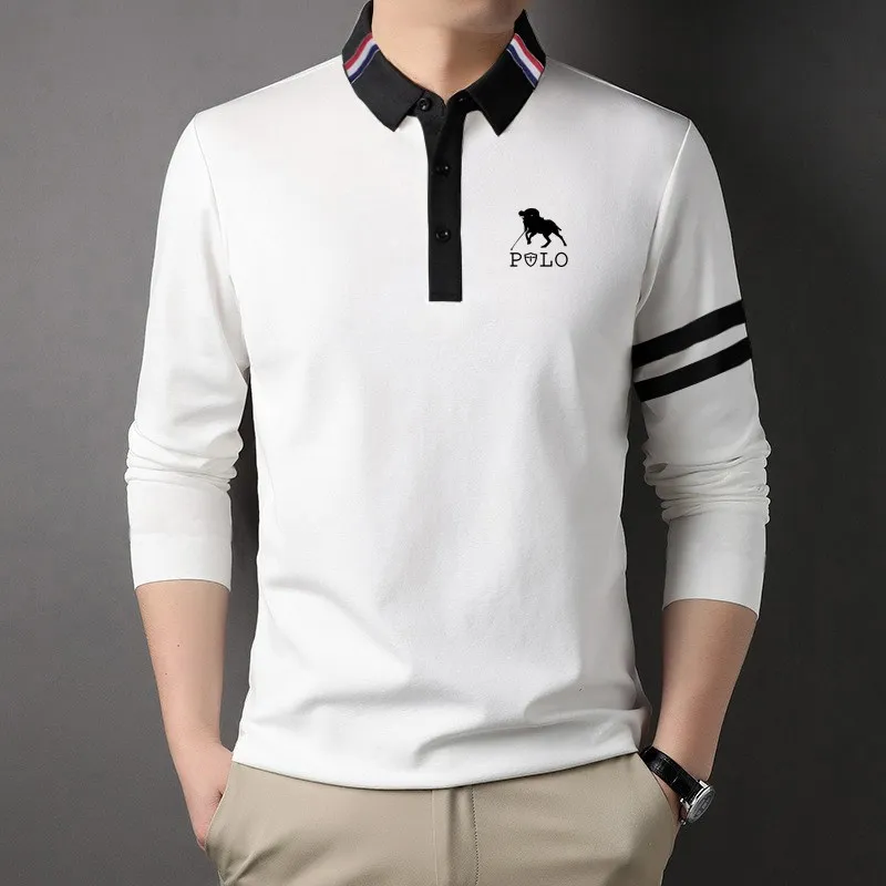 S408d9d68c1364a01b059a275dbe2f50fy 2024 Spring New Men's Casual Top Fashion Printed Long sleeved Polo Shirt