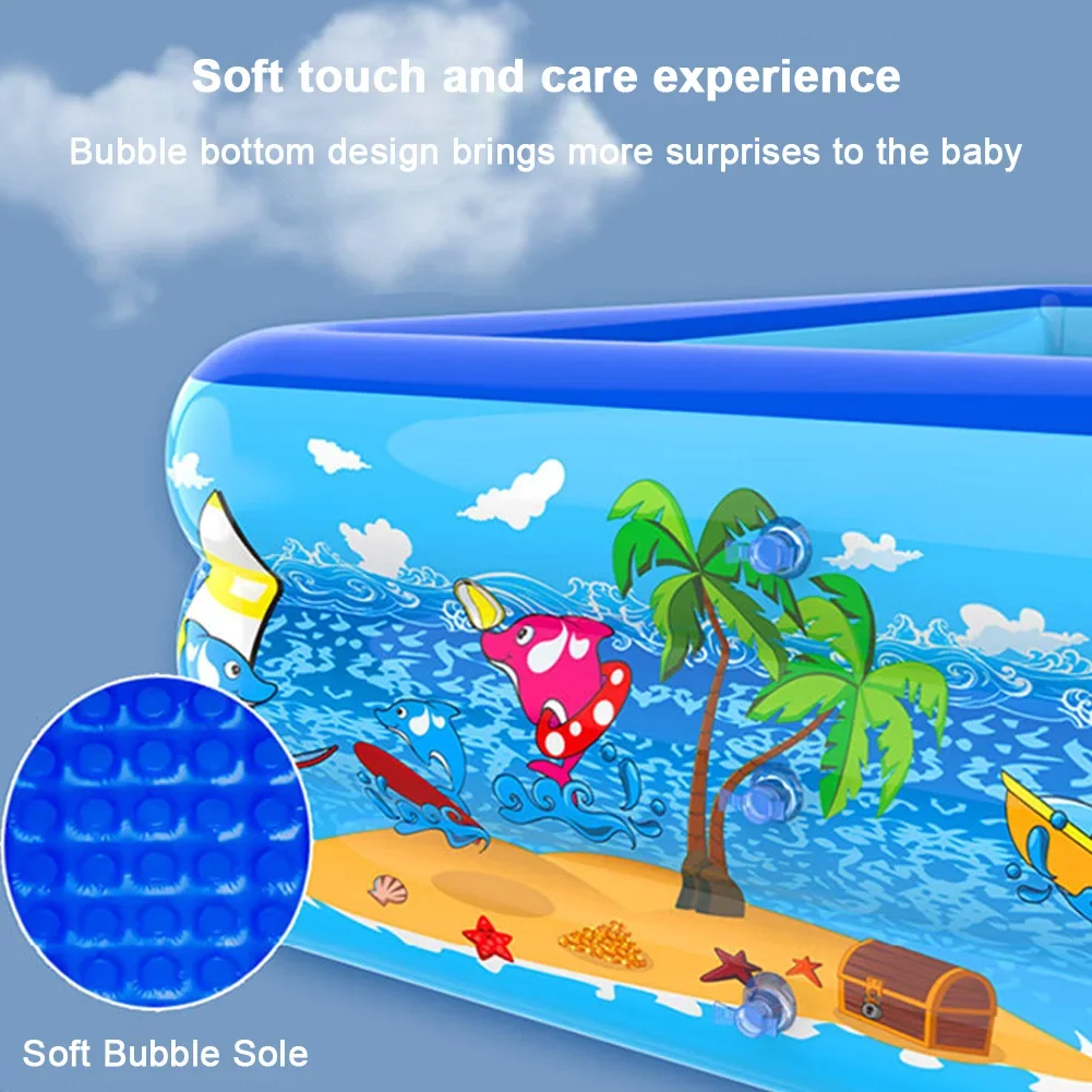 Inflatable Swimming Pool PVC Baby Bathtub Cartoon Pattern For Toddler Kids