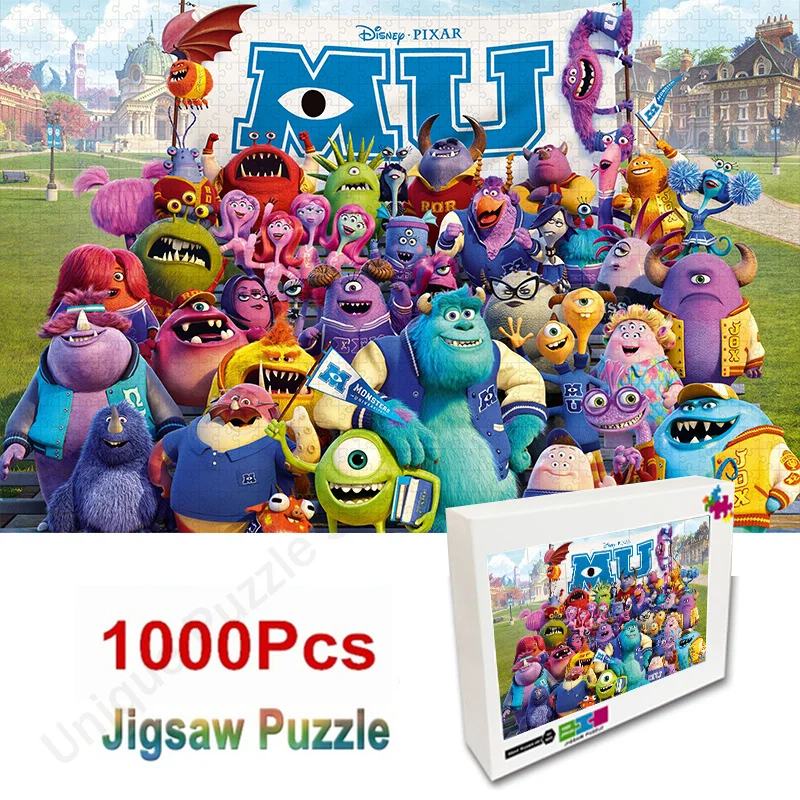 Monsters University Disney Movie Diy Cartoon Puzzle 300/500/1000 Piece Puzzle Creative Imagination Toys Children's Birthday Gift disney monsters university new children s backpack cartoon mini children s schoolbag fashion boys and girls waterproof backpack