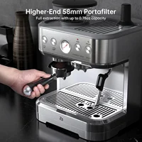 Machine à expresso avec broyeur, Machine à café en acier inoxydable de 15 bars avec mousseur à lait, cafetière pour Latte Cappuccino domestique 2