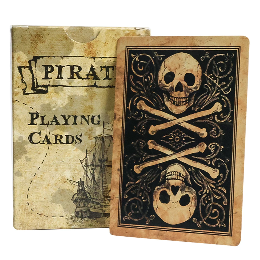 Vintage Style Waterproof Pirate Skull Playing Cards for Family Games and Gatherings