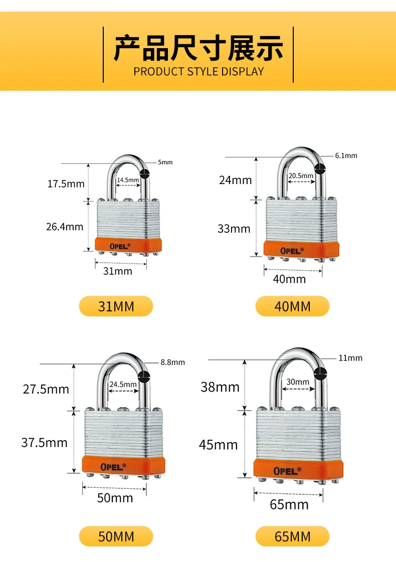cadenas principal en acier sans couche de cadenas pour la dortoir et extérieur