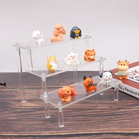Acrylic Risers for Display 3 Tier Acrylic Tiered Shelf for Toy Jewelry Cosmetics Dessert Display Figures Dessert Doll Shelves 1