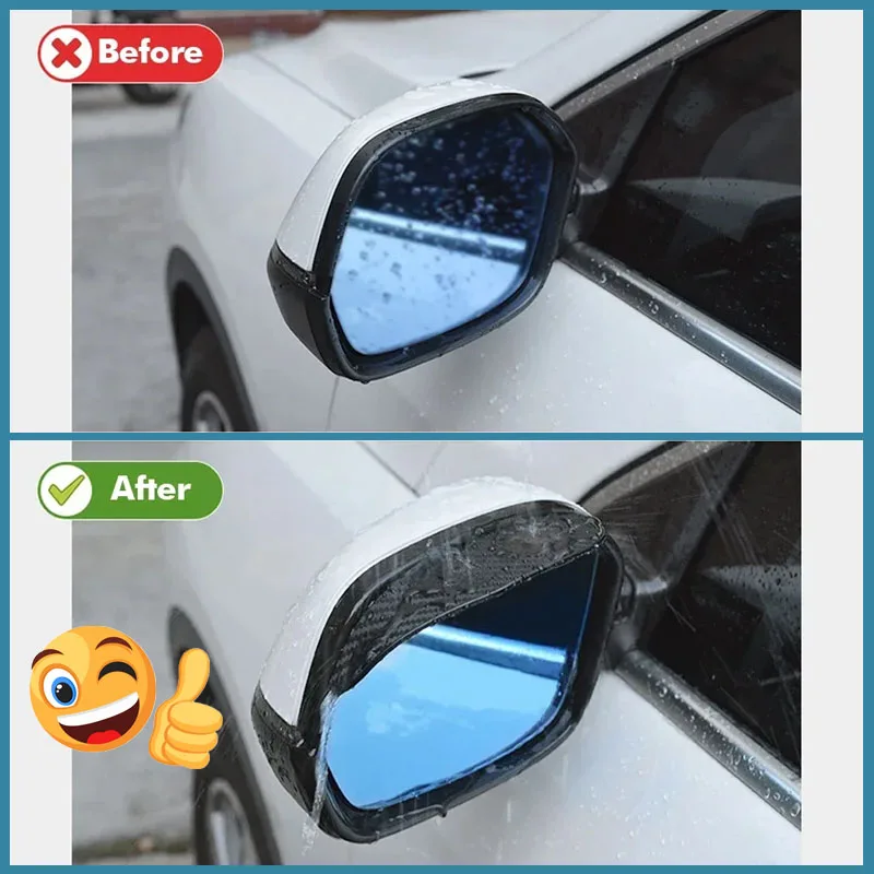 Dacia duster Car Rearview Mirror Rain Eyebrow Fiber Auto Rain Shield Rainscreen Reflector Shield