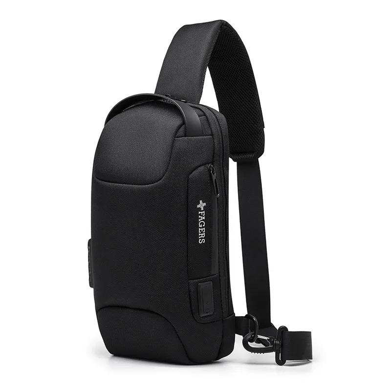 

Crossten Chest Bag travel Shoulder Bag sports Motorcycle bag Anti-theft password Crossbody Bags USB Charging Messenger Bag