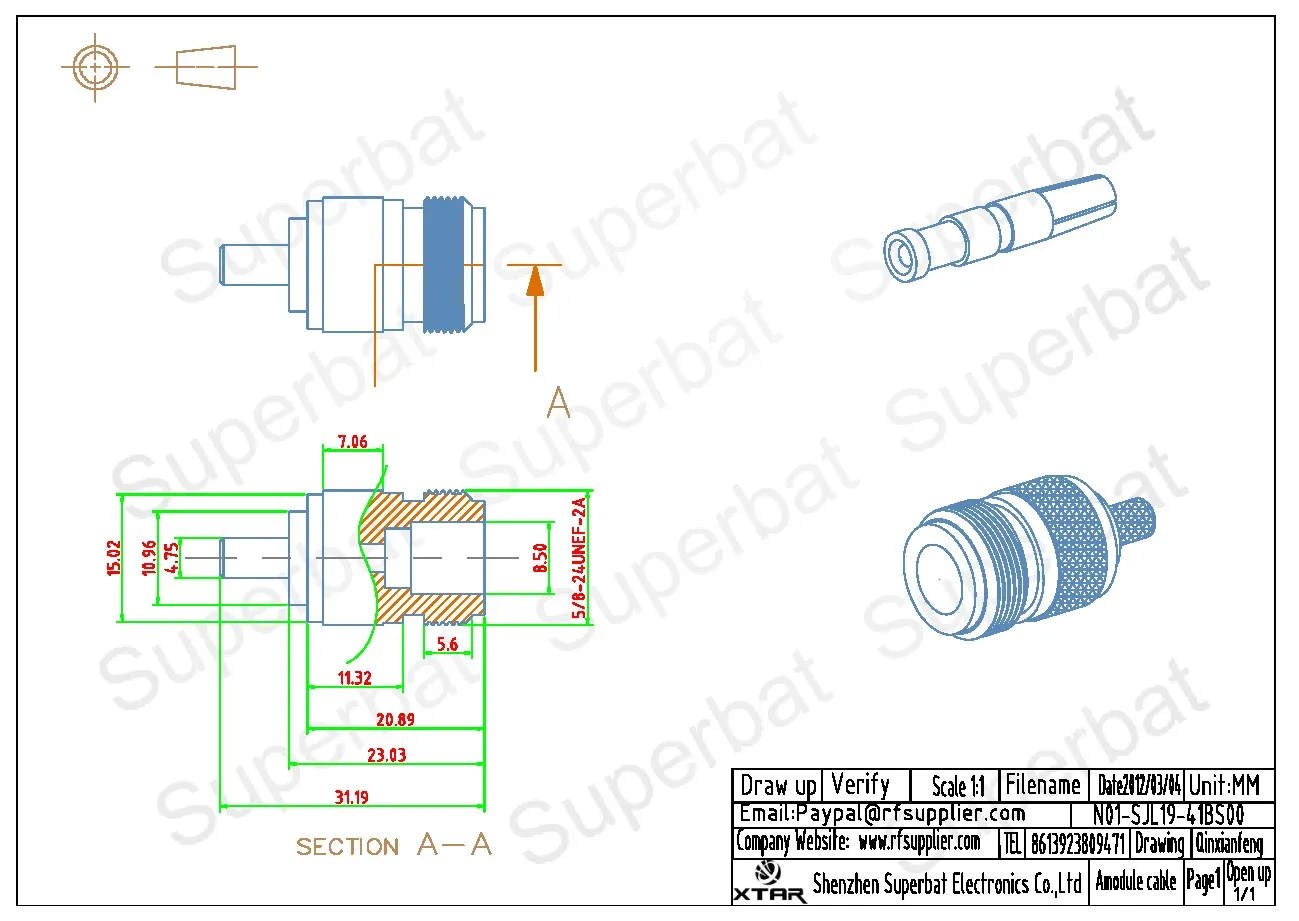 RF Coaxial Connectors Set for RG58 RG142 RG400 LMR195 Cable