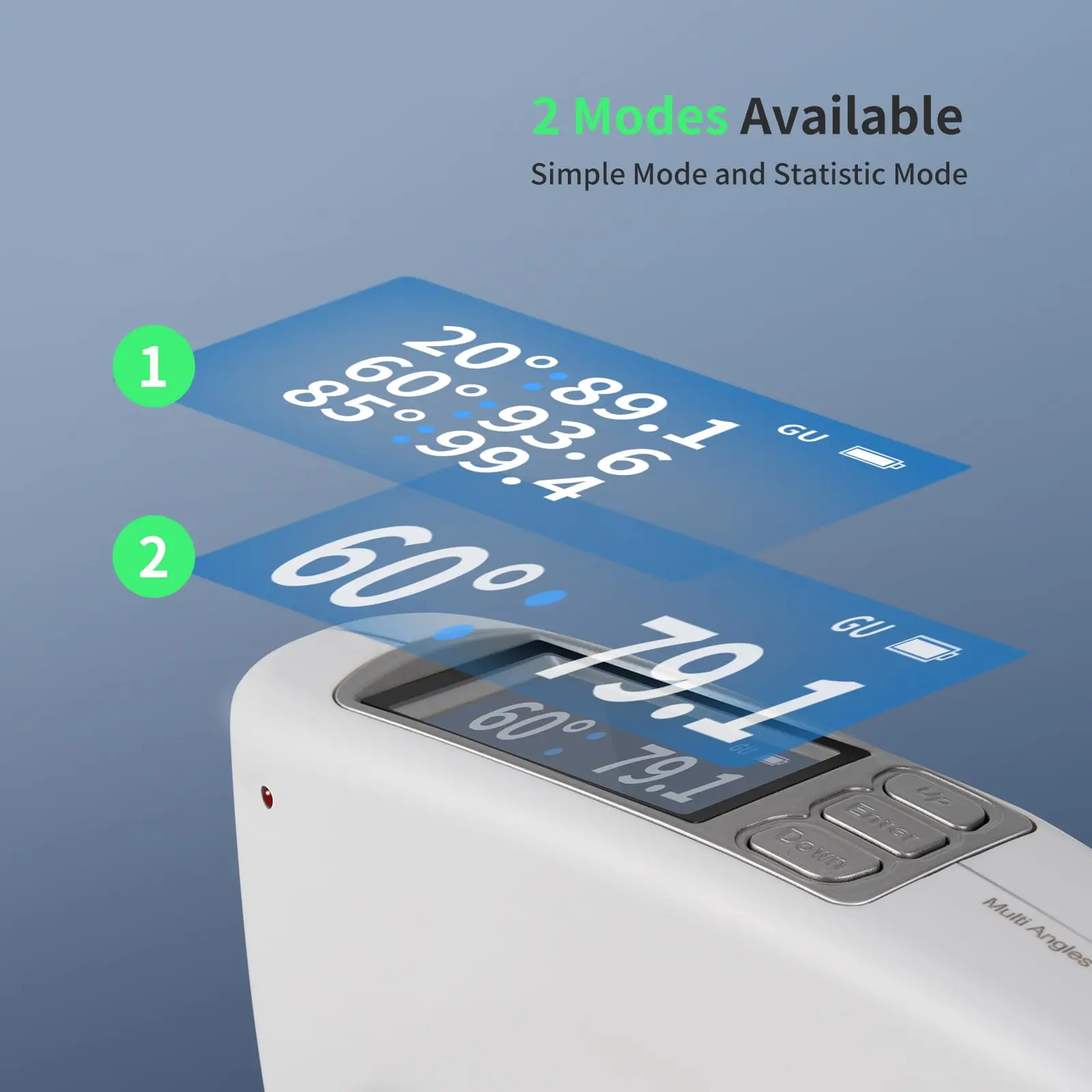 Portable Gloss Meter with Calibration Board, 0.2GU High Accuracy Glossmeters for