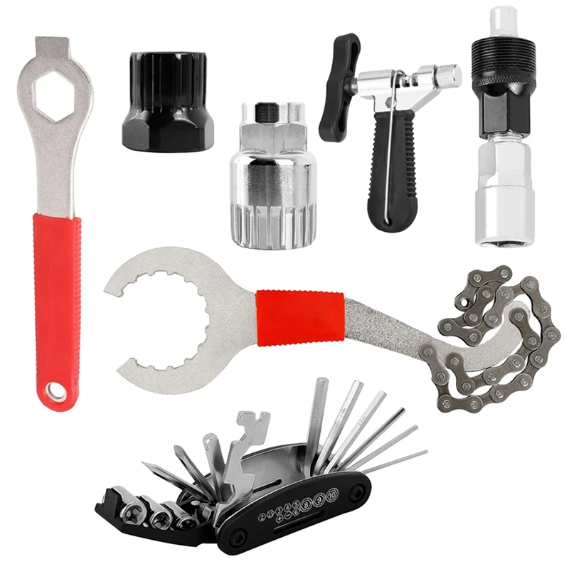 

7 Pcs Steel Bike Chain Repair Wrench Freewheel Wrench MTB Road Bike Bicycle Repair Tools Hand Tools Cycling