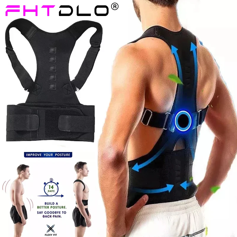 Magnetic therapy posture corrector posture corset shoulder support belt men  and women braces and support belt shoulder posture