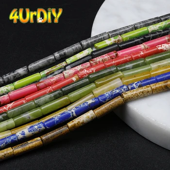 저렴한 실린더 스톤 비즈, 느슨한 재스퍼 마노 라피스 하울라이트 비즈, 쥬얼리 제작, DIY 팔찌 목걸이 액세서리, 4x13mm