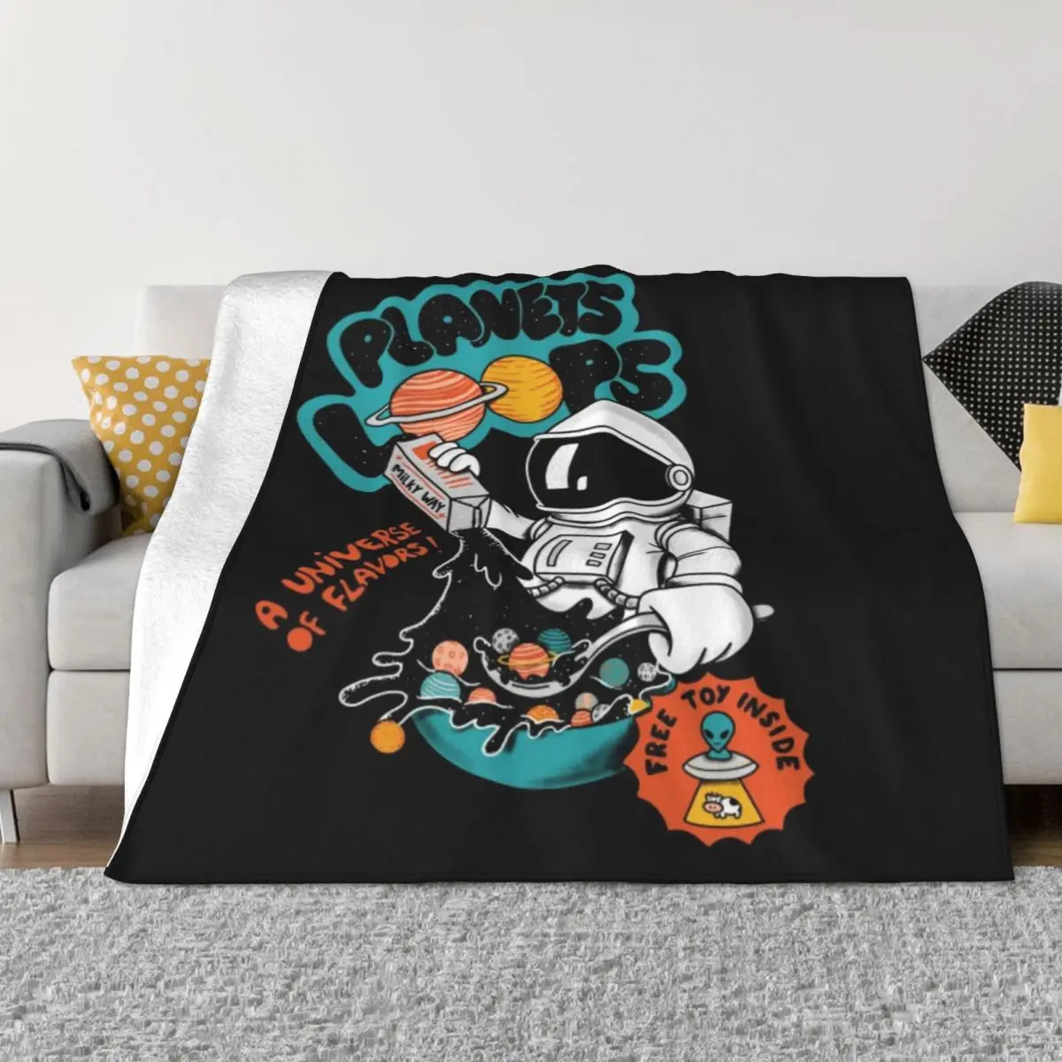 

Planets Loop Soft Micro Fleece Blanket Trendy Warm Suitable For Sofa AntiPilling