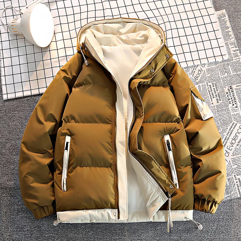 Men Hooded Winter Thicken Warm Man Windproof Jacket Streetwear Casual Parkas Padded Jacket Male Loose Coats parka coat parkas coat