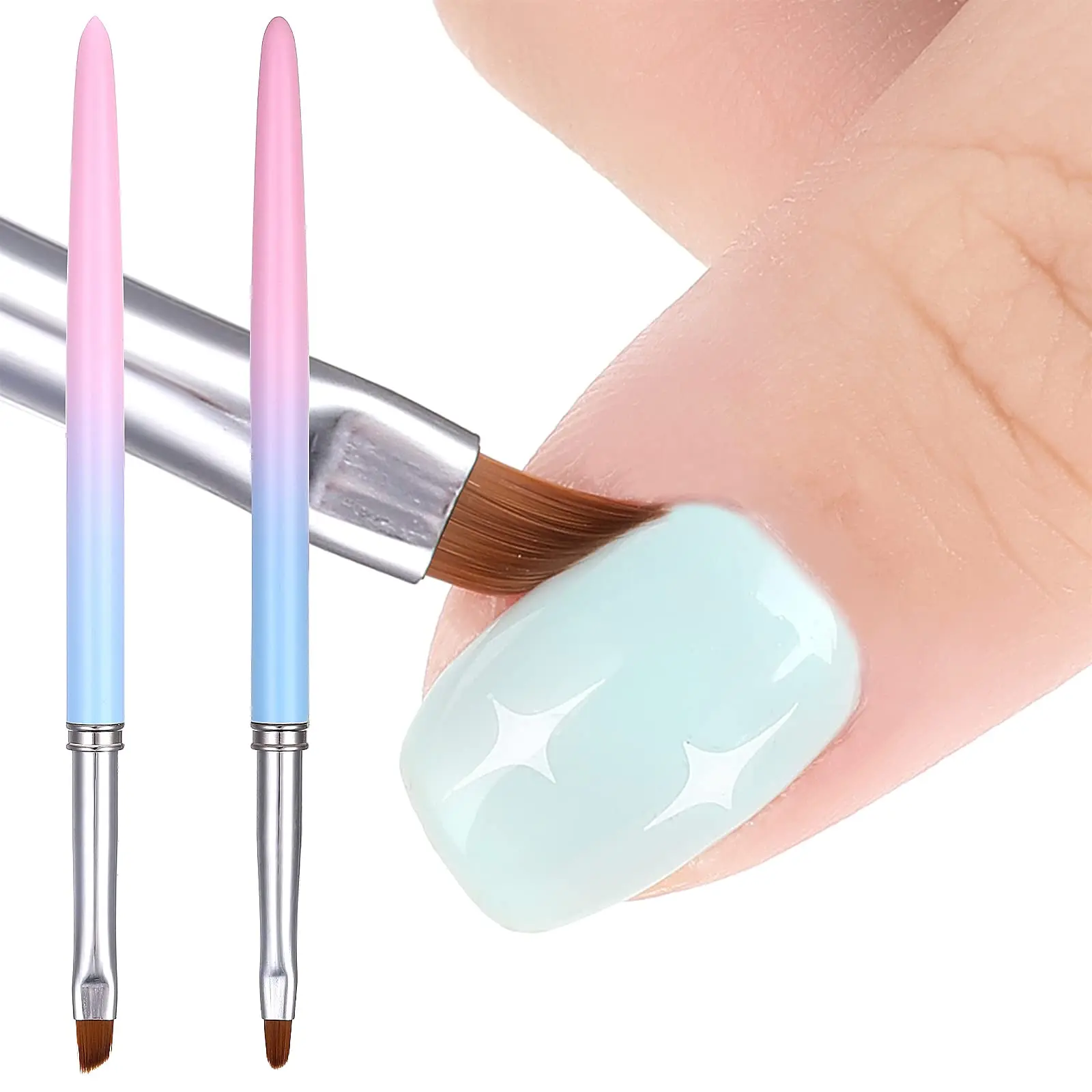 

Nail Art Pen for Nail Design Nail Polish Clean Up Brushes Acrylic Nail Painting Brush Manicure Mistake Cleaning(Round, Angled)