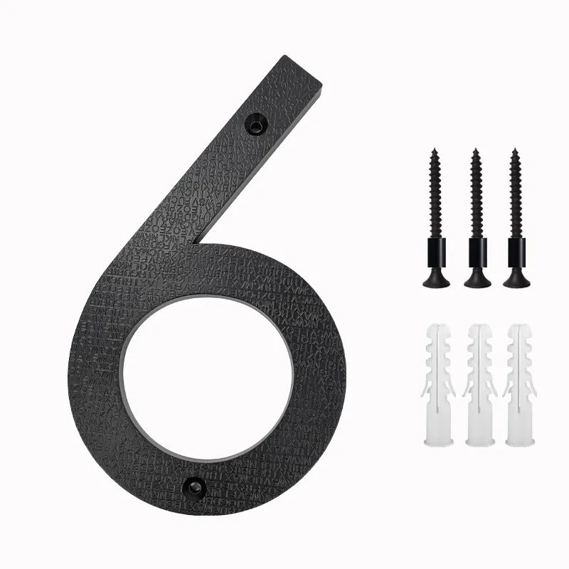 House Number Signs Door Signs House Numbers Number Plate 200mm/8 in Floating House Number ABS Black Relief Numbers Address Sign #0-9 Letters Big Modern Door Plates Home Outdoor Numeros