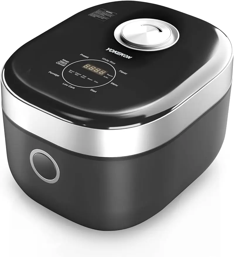 Rice Cooker Stainless Steel Inner Pot Low Carb Large 8 Cup Rice Maker Steamer Basket 24H Delay Timer Auto Kee
