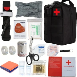 Ultimate 50-Piece Emergency Trauma First Aid & Survival Kit (Black)