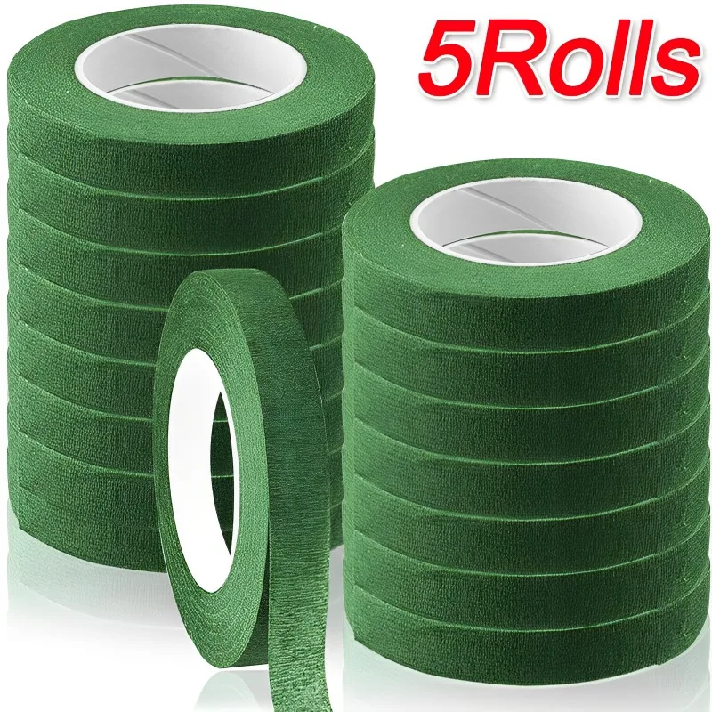 5/1Rolls Flower Tape Crafts Floral Bouquet Self Adhesive Accessories Florist Arrangement Stem Wrap Party Decor Wedding Ribbon