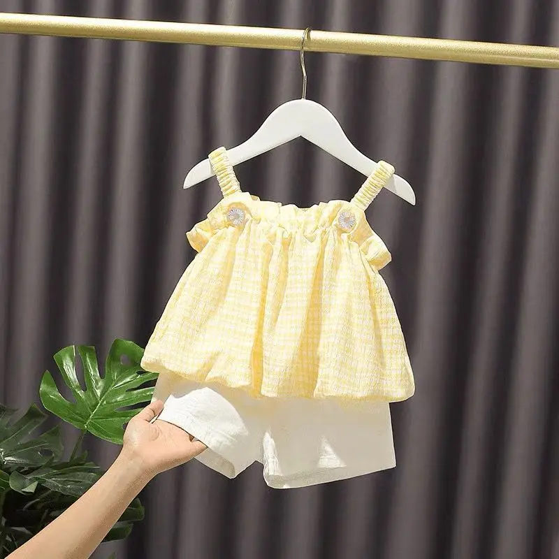 

Summer Suit, One-year-old Girl, Internet Celebrity Suit, Foreign Girl, Summer Korean Version of The Suspender Suit