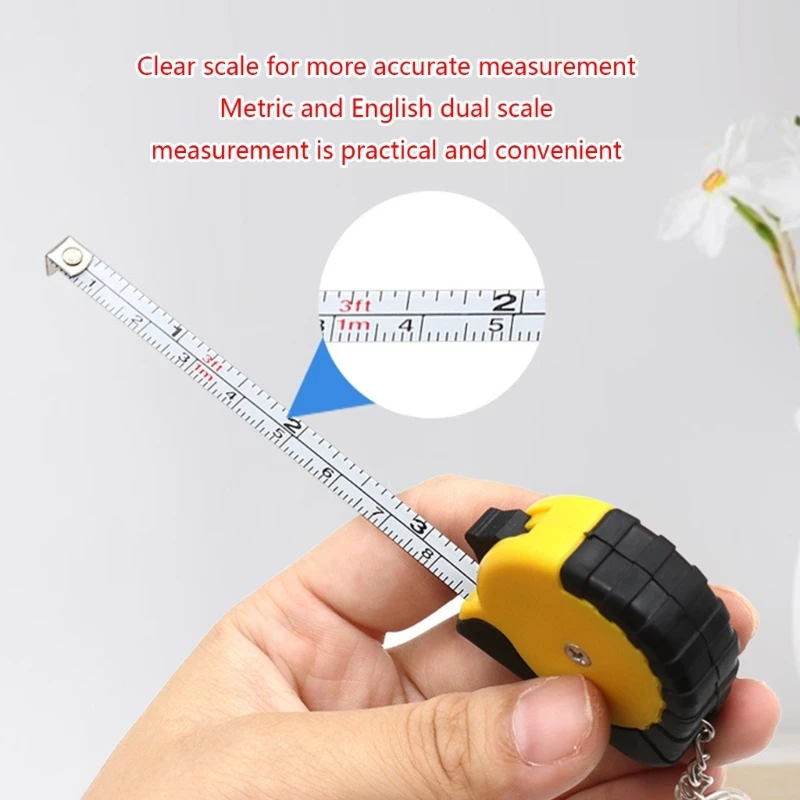 Small Tape Measure Keychain Pocket Mini Tape Measure with Twin Scale Metal Ruler tape measure