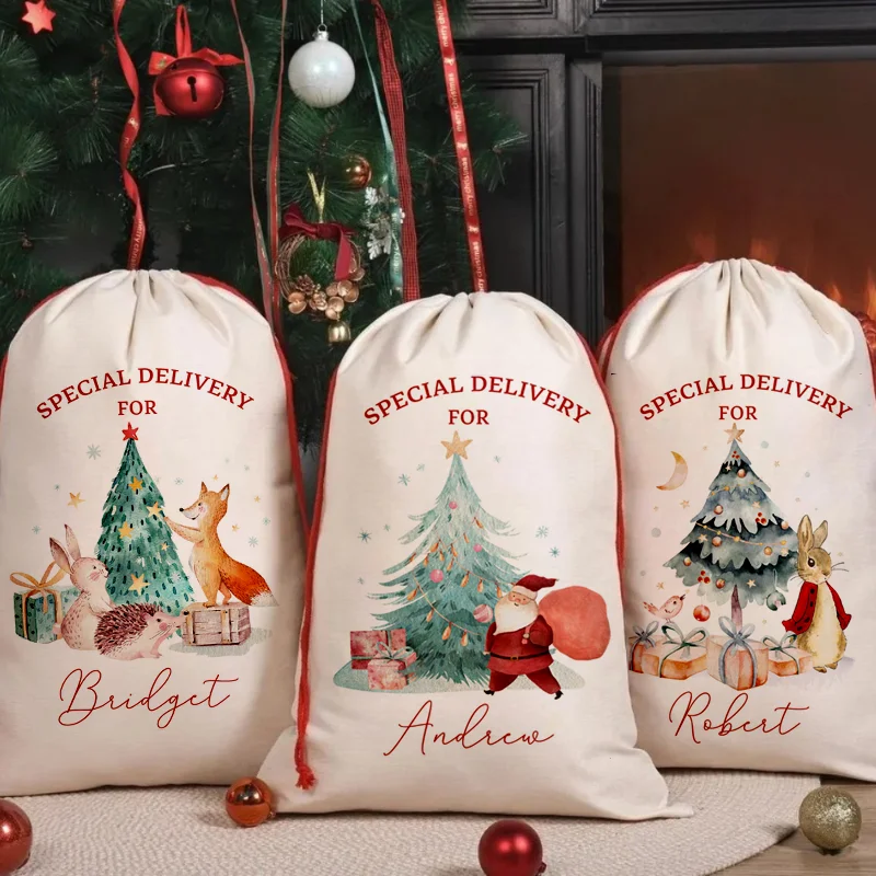 30 x 40 cm, personalisierte Weihnachtstaschen für Kinder, individueller Weihnachtssack, Weihnachtsgeschenk, Sack und Strumpfstil, Dekoration, Geschenk