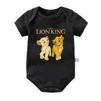 The Lion King Baby Girl Boy Clothes Cartoon Simba Print Infant Bodysuit Cotton Short Sleeve Newborn Toddler Jumpsuit Outfits 2