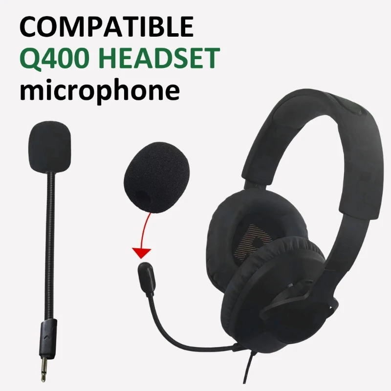 

Microphones Replacement Mic for Quantum 400 Gaming Headsets, Detachable Headphones Mic Boom