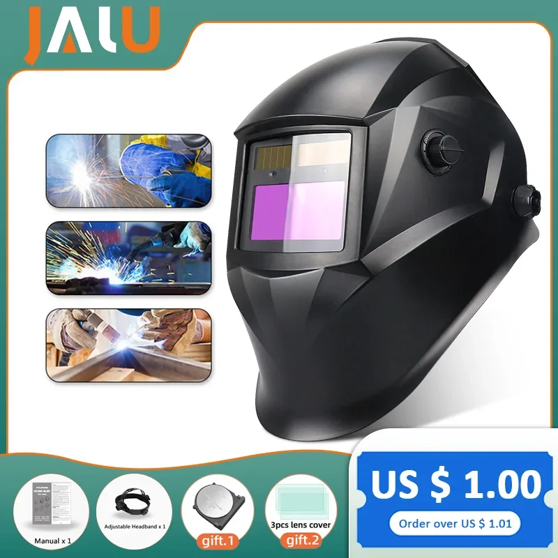 MIG MAG TIG Welder Helmet 2 Sensors Solar Cell Powered Li Battery Expensive Auto Darkening Welding Helmet Welding Mask