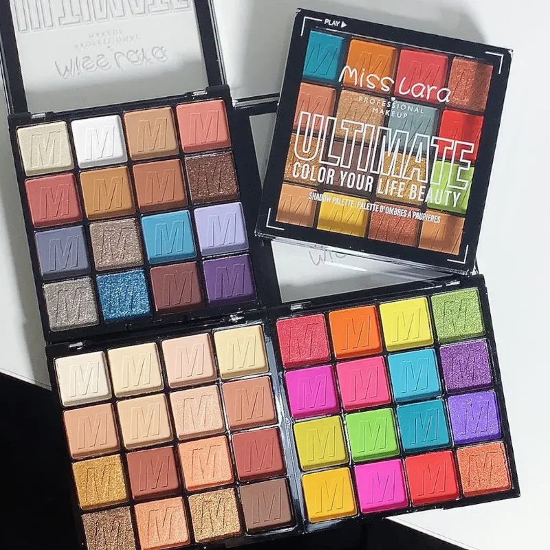 Rich Color Eyeshadow Plate Glitter Pearlescent Eye Shadow 16-color Ultimate Shadow Palette Bright Green Blue Eye Makeup Cosmetic 6