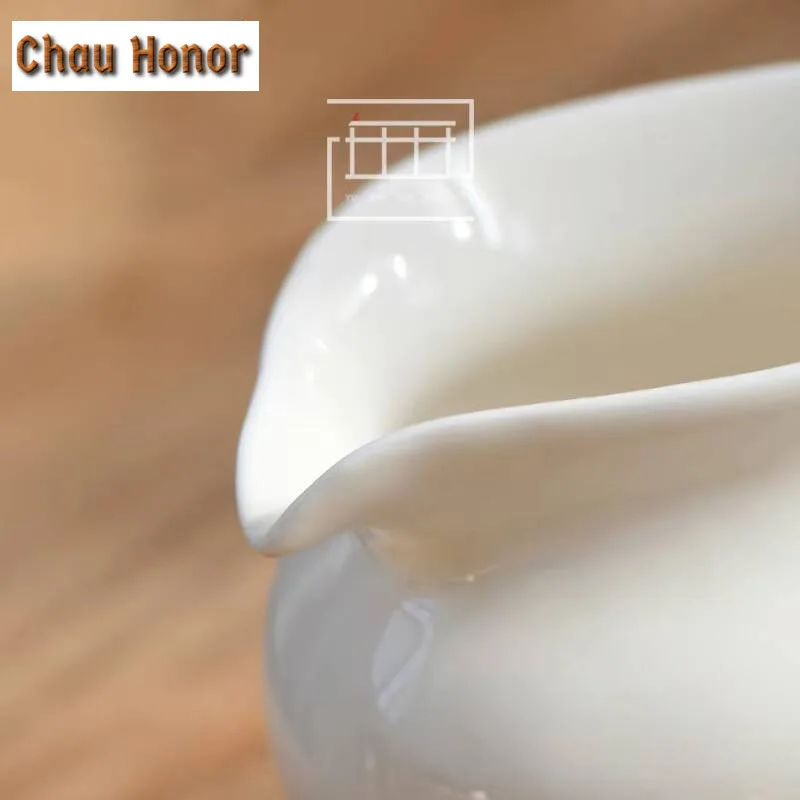 180ml Dehua White Porcelain Tea Pitcher Creative Oracle Bone Inscription Cha Hai Zen Justice Cup Puer Cafes Ornaments Supplies