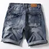Men Blue Stretch Denim Shorts Straight Fit Shorts Jeans High Quality Elastic Casual Denim Jeans Shorts New Summer Shorts Size 42 4