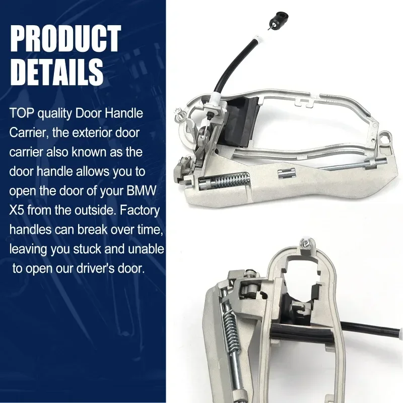 Poignée De Porte BMW X5 E53 - Arrière Gauche - Alliage De Zinc - Numéro OE 51228243635